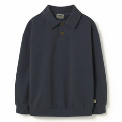 Cozmo - Piero organik pamuklu polo yaka sweatshirt | Lacivert