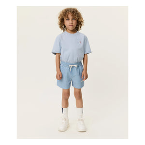 Les Deux - Stan Gestreifte Badeshorts | Hellblau
