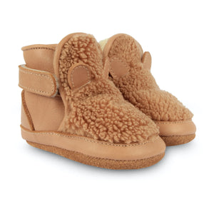 Donsje - Richy Brown Bear Fur-Lined Booties | Frosted Brown