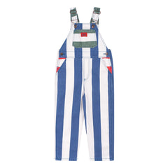 Favorite People - Gestreifter Capri-Overall | Blau