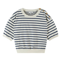 Emile et Ida – Gestreiftes Sweatshirt aus Bio-Baumwolle | Marineblau