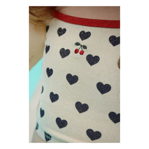 Konges Sløjd - Manon Hearts Glitter Skirted Swimsuit | Ecru