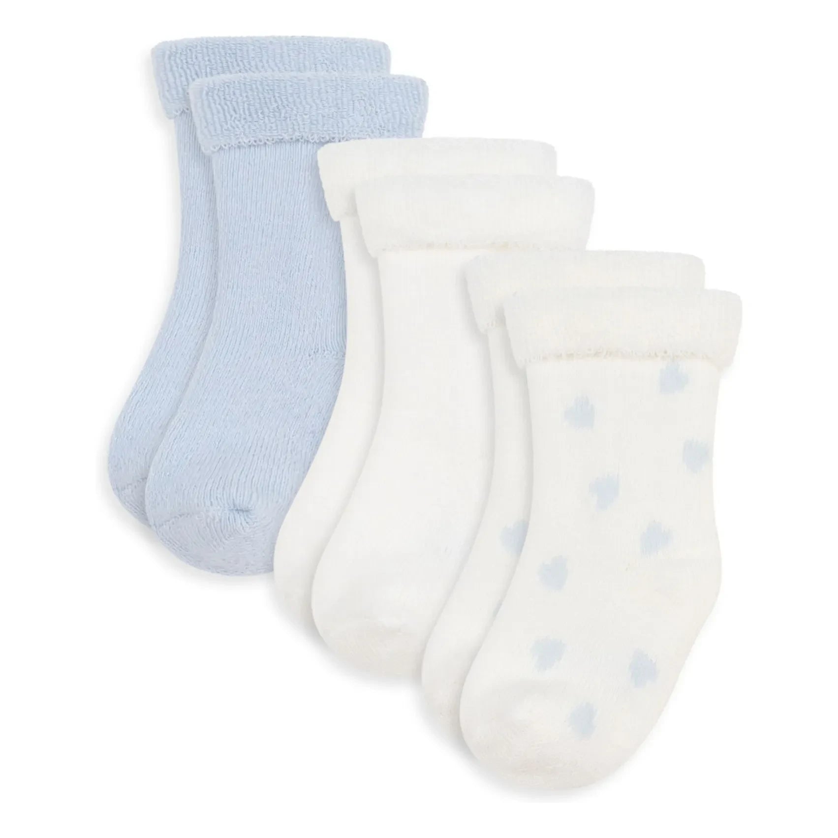 Petit Bateau - 3 Çift Organik Pamuklu Havlu Kalp Çorap Seti | Beyaz