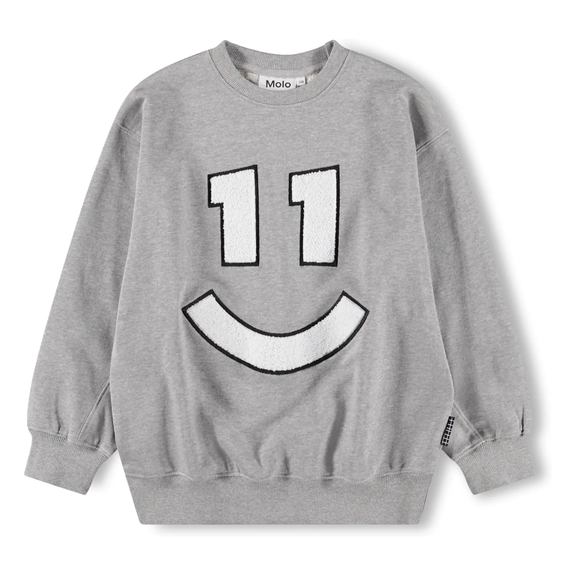 Molo - Magni sweatshirt n°11 Smile Organik pamuk | Gri melanj