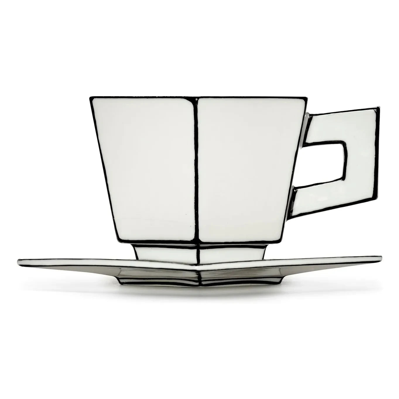 Serax - Annabet Philips cup and saucer set - Set of 2 | Noir/Blanc