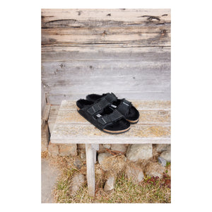 BIRKENSTOCK - Arizona Shearling Sandalet - Yetişkin Koleksiyonu | Siyah