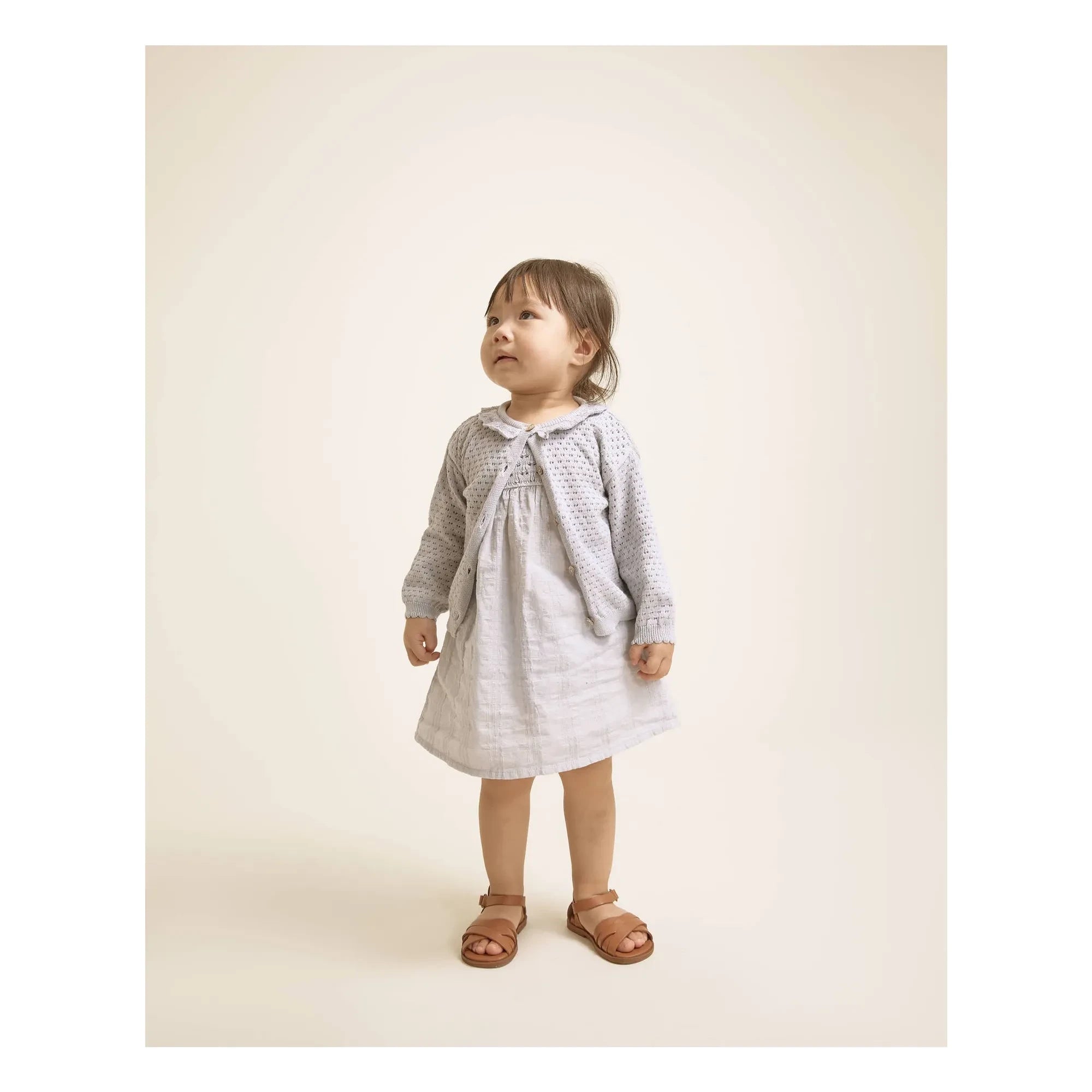Búho - Cardigan Pointelle Boho Organic Cotton | Light blue