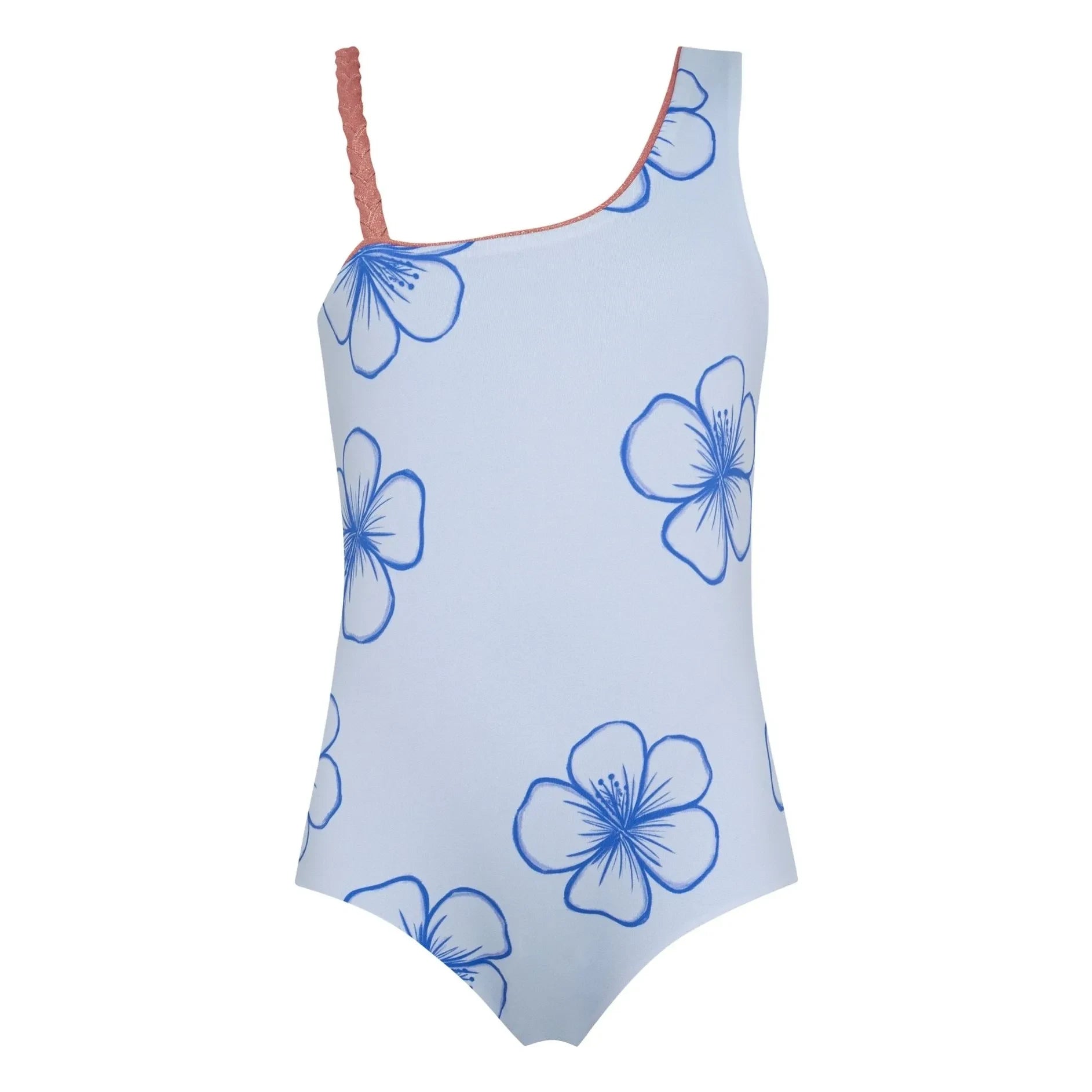 Pepita & Me - Marea Fleurs Asymmetric Swimsuit | Light Blue