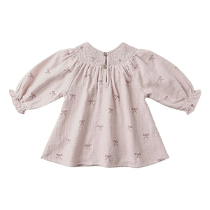Quincy Mae - Organic Cotton Gauze Dress with Knots | Lilac