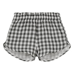 Studio Bohème - Georgette Gingham Organik Pamuklu Gazlı Şort | Siyah