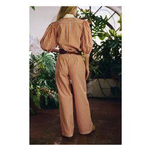 Maria de la Orden - Romeo Gestreifte Baumwollhose | Orange