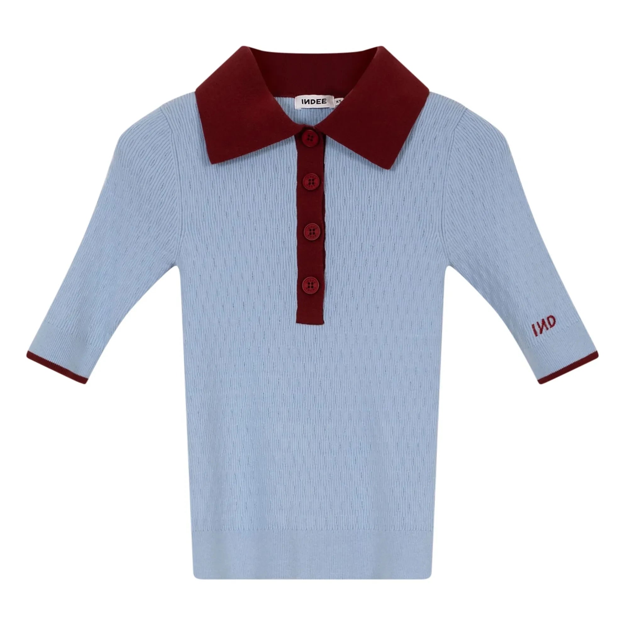 Indee - Fitilli Polo Yaka Tişört Vietnam | Açık Mavi