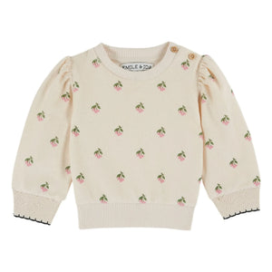 Emile et Ida - Cherry Organic Cotton Towel Sweatshirt | Cream