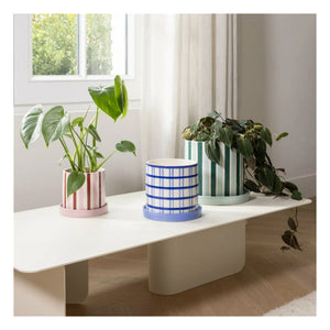 &Klevering - Clash Stripe Plant Pot | Green