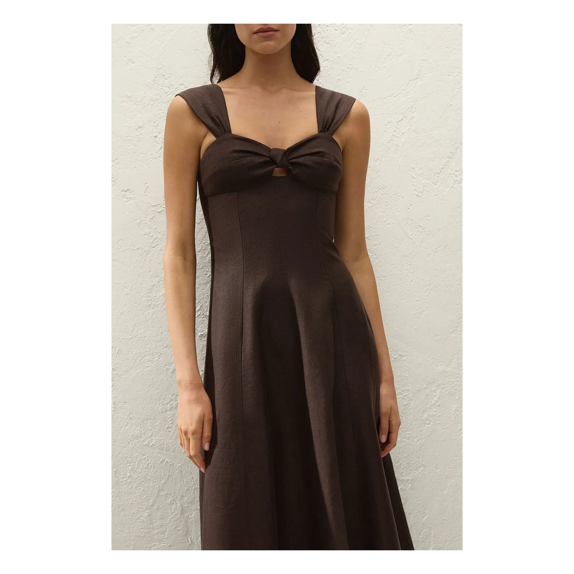 Faithfull the Brand - Pallida Leinen- und Baumwollkleid | Kaffee