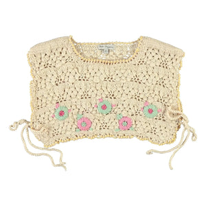 Bebe Organic - Anais Knitted Top Organic Cotton Flowers | Ecru