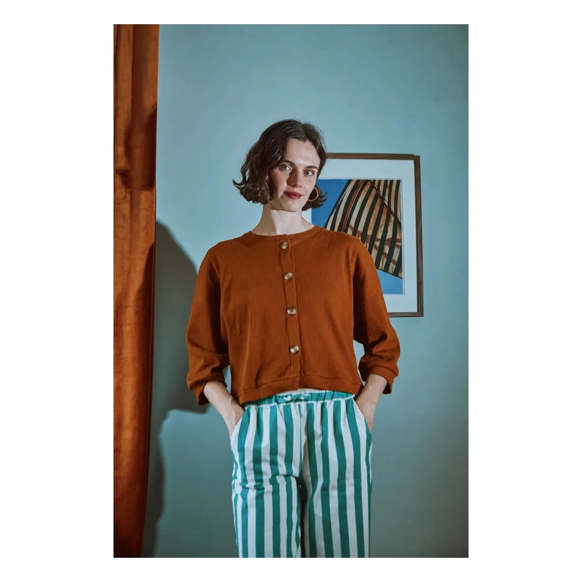 Poudre Organic - Zaatar Ribbed Cardigan | Brown
