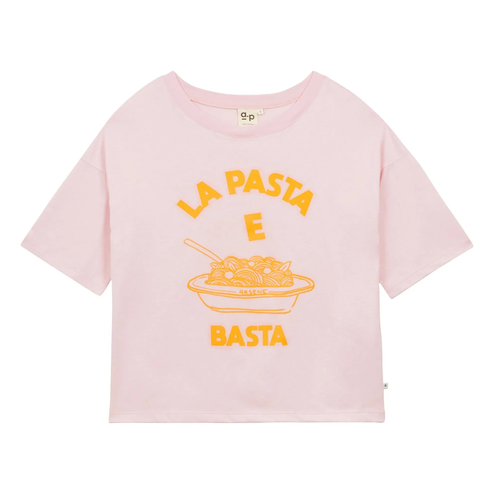 a.p - Pasta e Basta T-Shirt aus Bio-Baumwolle | Puderrosa