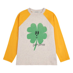 Bobo Choses - Color Block Clover Organic Cotton T-Shirt | Yellow