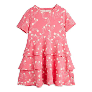 Mini Rodini - Organisches Baumwoll-Sternenkleid | Rosa