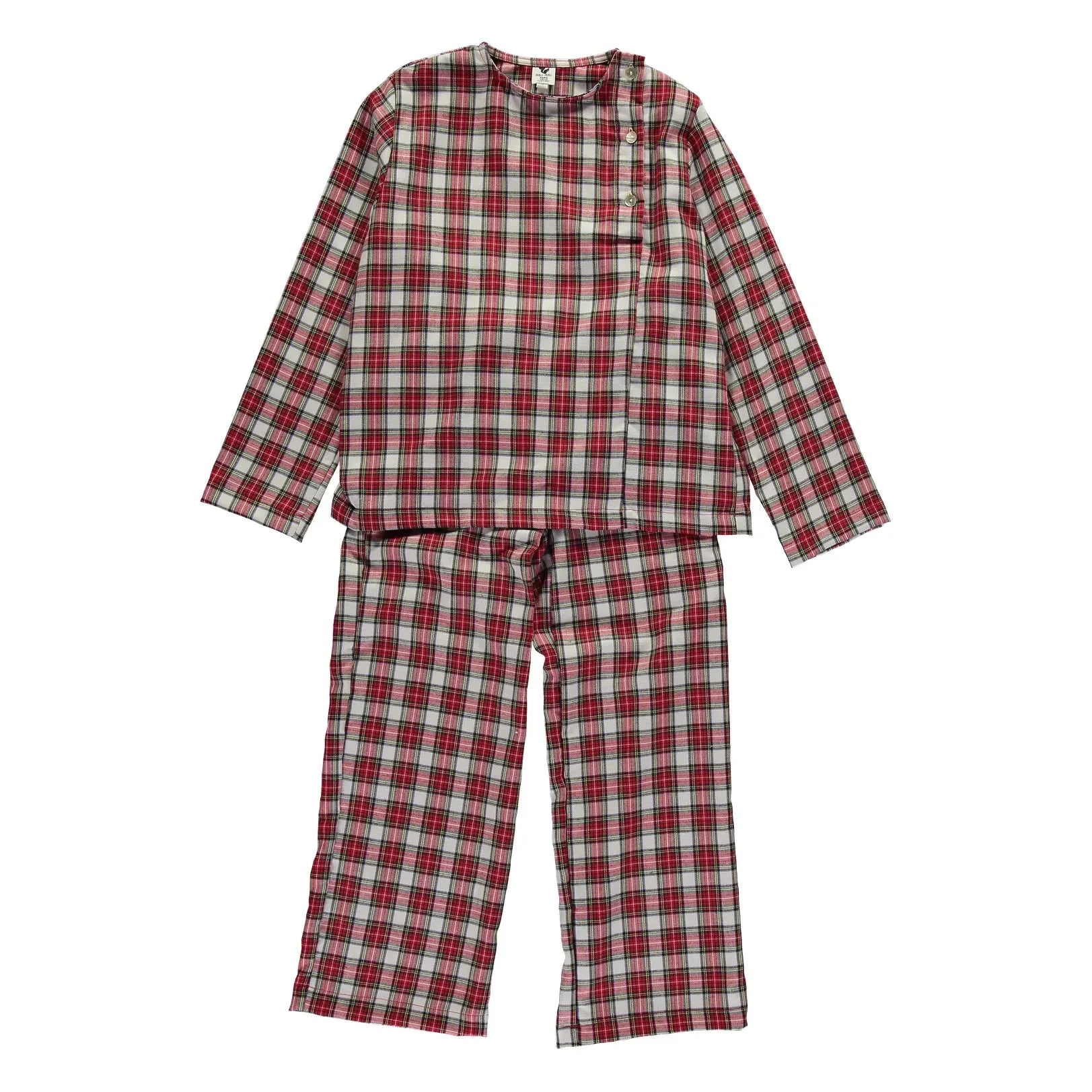 Risu Risu - Lao Ekose Organik Pamuk Pijama | Kırmızı