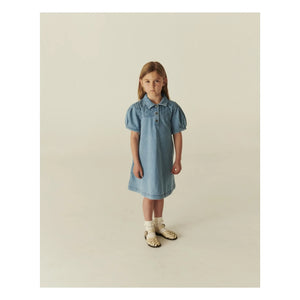 Copenhagen Colors - Kot Kapitone Organik Pamuk Elbise | Açık Mavi