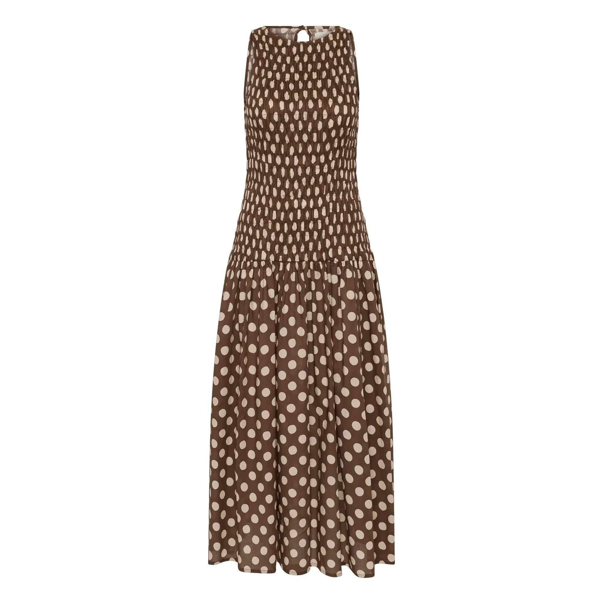 Faithfull the Brand - Luisa Pamuk Puantiyeli Elbise | Chocolate