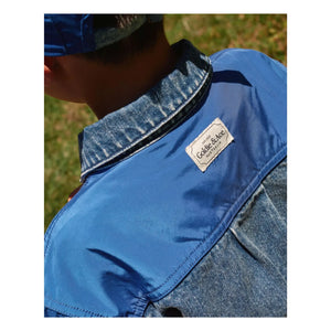 Goldie + Ace - Vintage Denimjacke mit Farbblock-Design | Blau