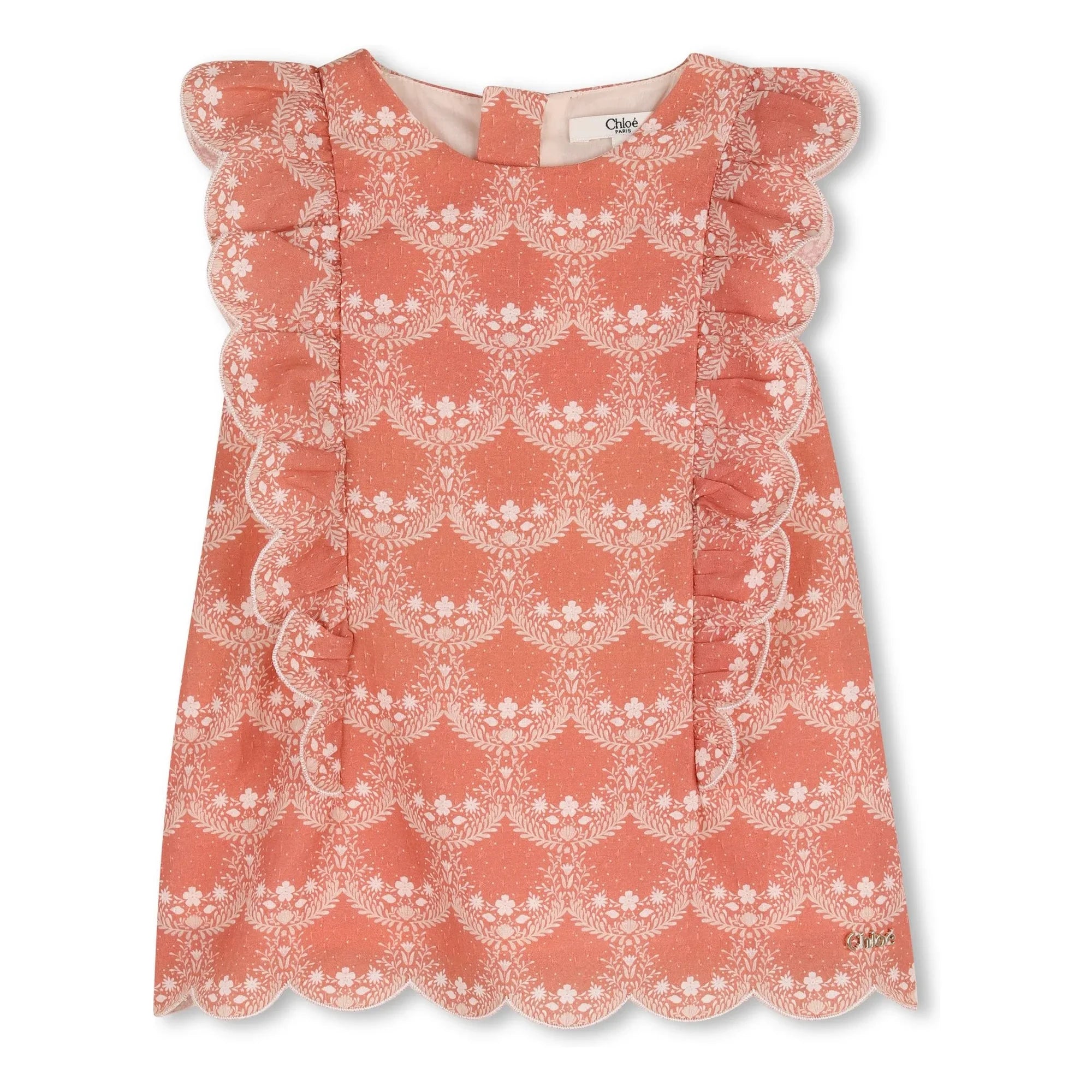 Chloé - Set aus Kleid und Hut aus Bio-Baumwolle | Pfirsich