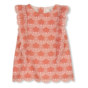 Chloé - Set aus Kleid und Hut aus Bio-Baumwolle | Pfirsich