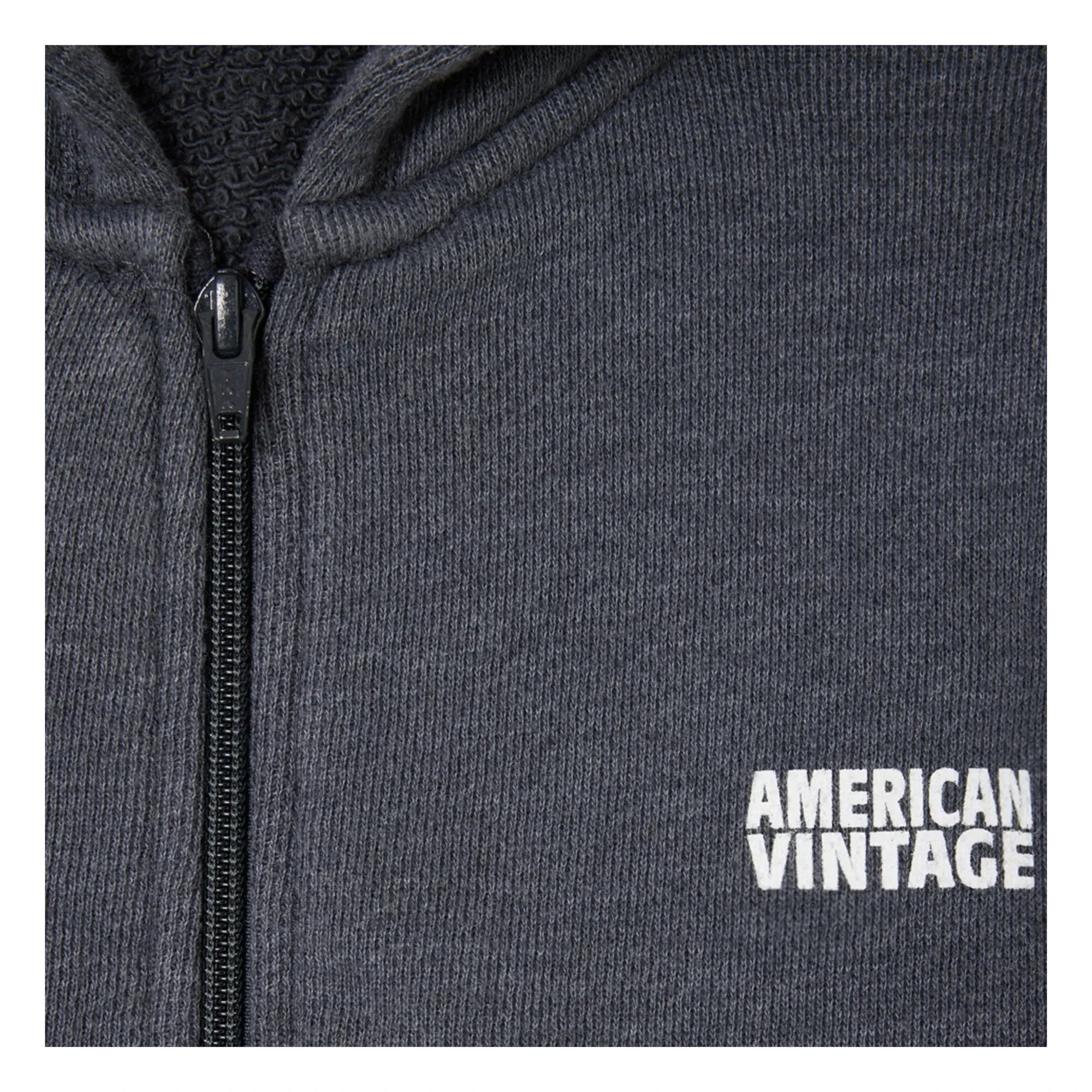 American Vintage - Doven Zip Sweatshirt | Marled Charcoal Gray
