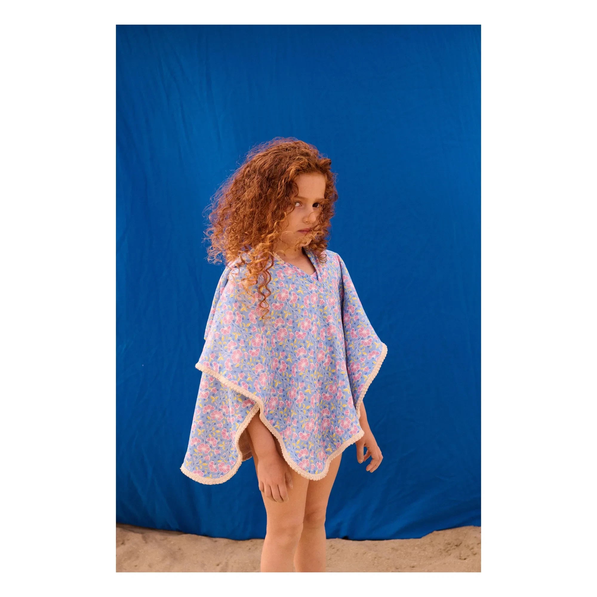 Louise Misha - Mael Badeponcho aus Bio-Baumwolle | Hellblau