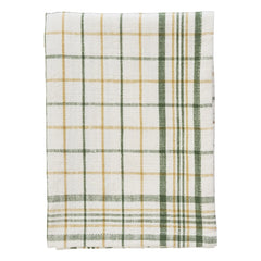 Madame Stoltz - Cotton checkered kitchen towel | Green