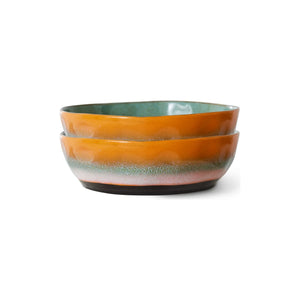 HKliving - Steingut Suppenteller - 2er Set | Hellblau