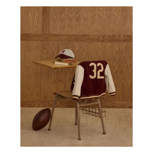 Rylee + Cru - Kadife Varsity Bomber Ceket | Bordo