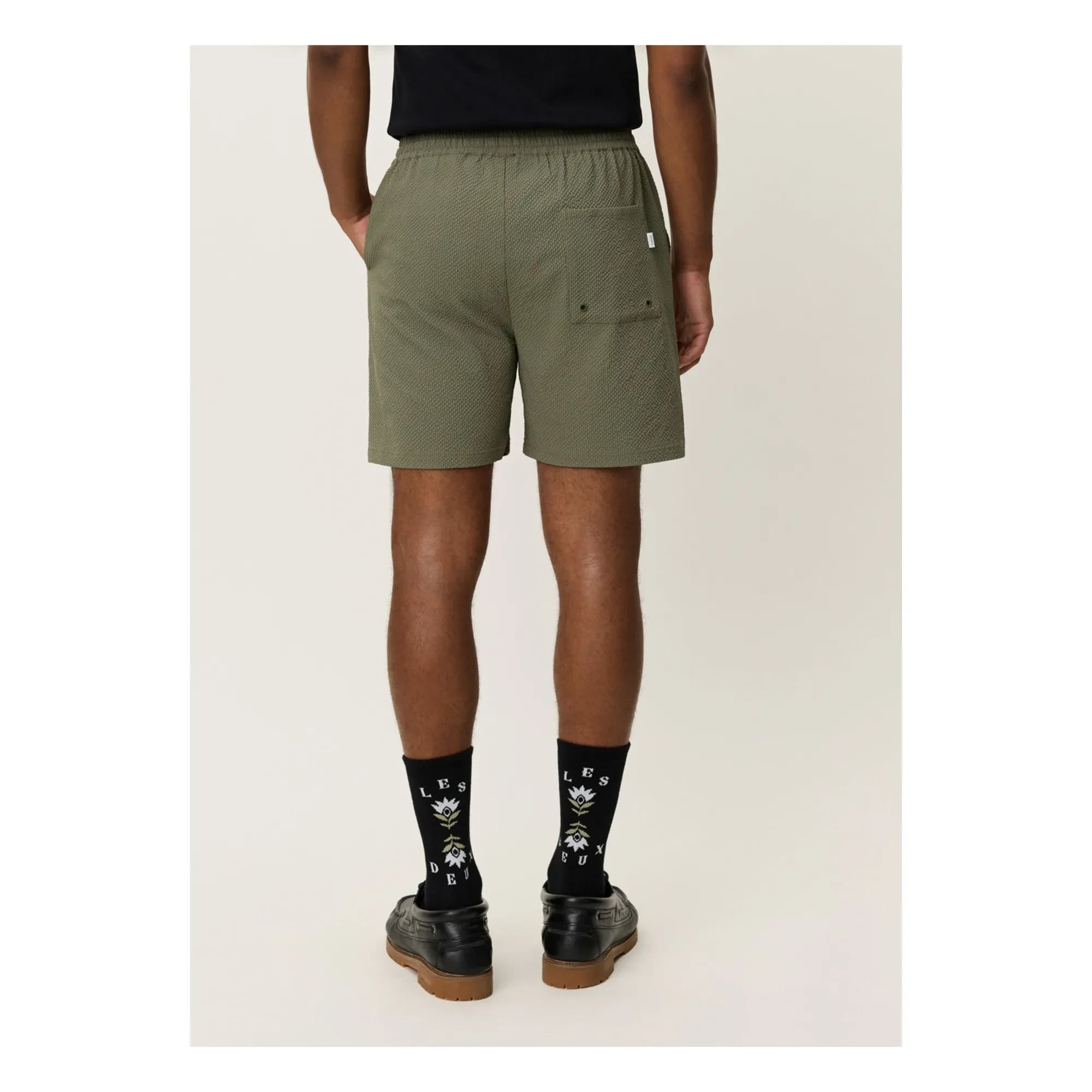 Les Deux - Stan Seersucker Badeshorts | Khaki