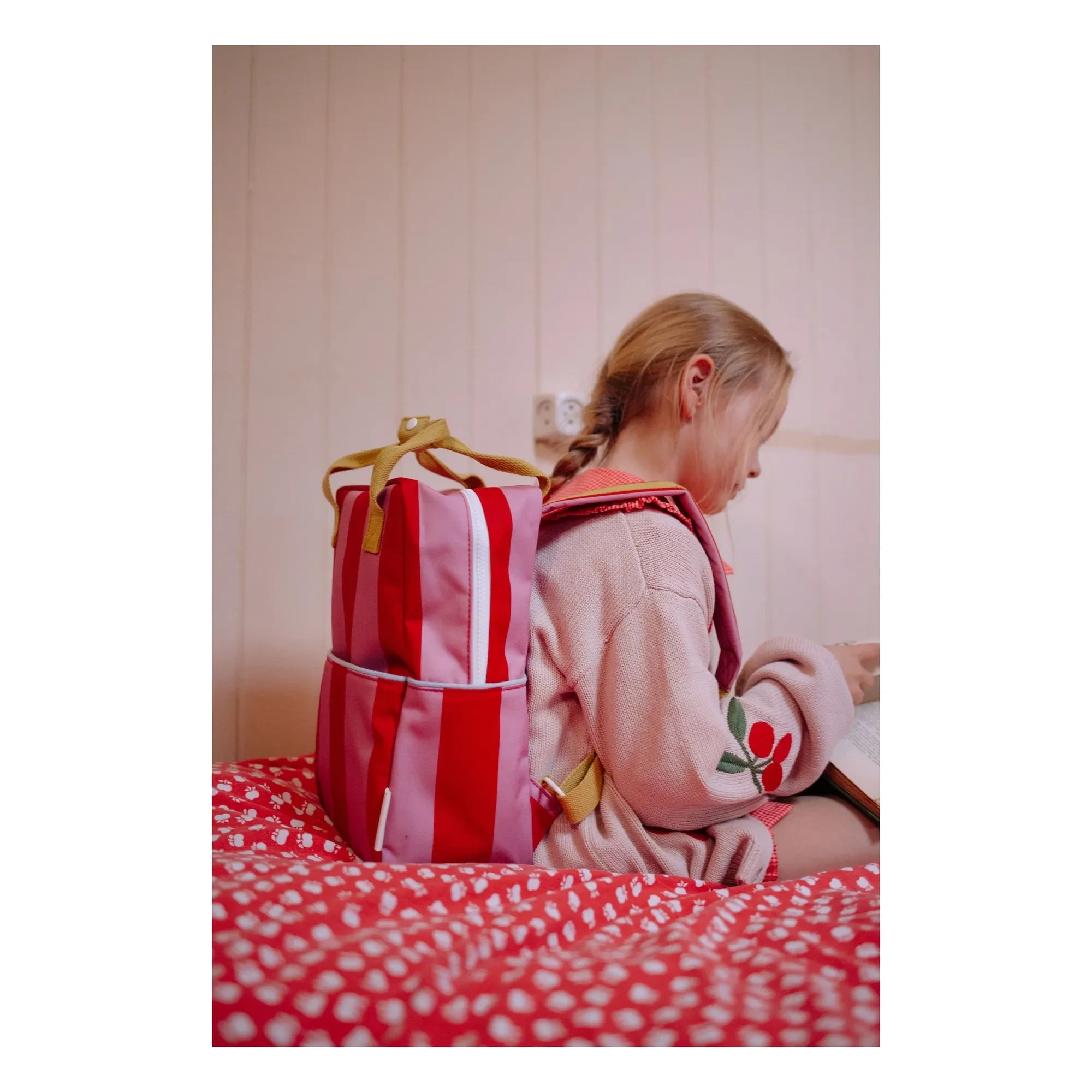 Sticky Lemon - Medium Striped Backpack | Fuchsia