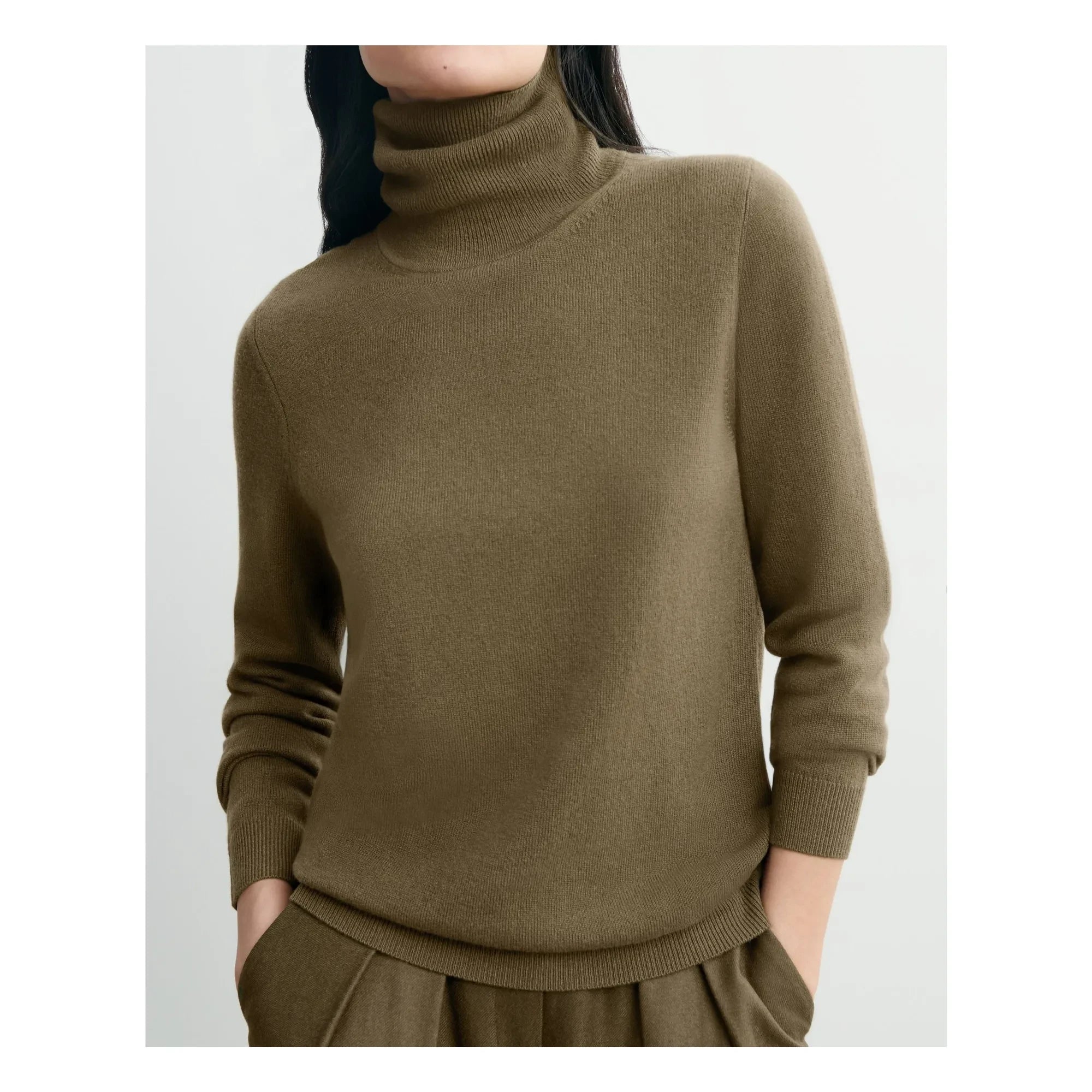 Bompard – Klassischer Kaschmir-Rollkragenpullover | Beige