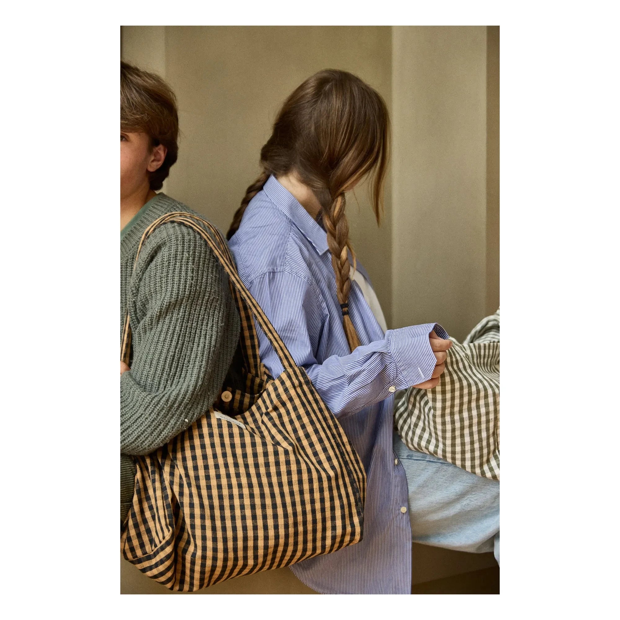 Gabrielle Paris - Vichy Tasche | Kaffee