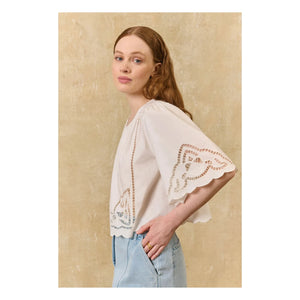 Louise Misha - Louvia Organic Cotton Blouse | White