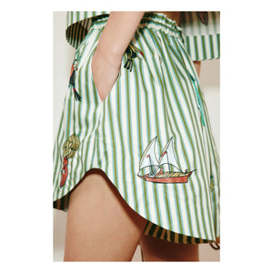 Alémais - Bisou Shorts aus Bio-Baumwolle | Grün