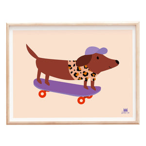 Ma petite vie - Kaykay Yapan Köpek Posteri