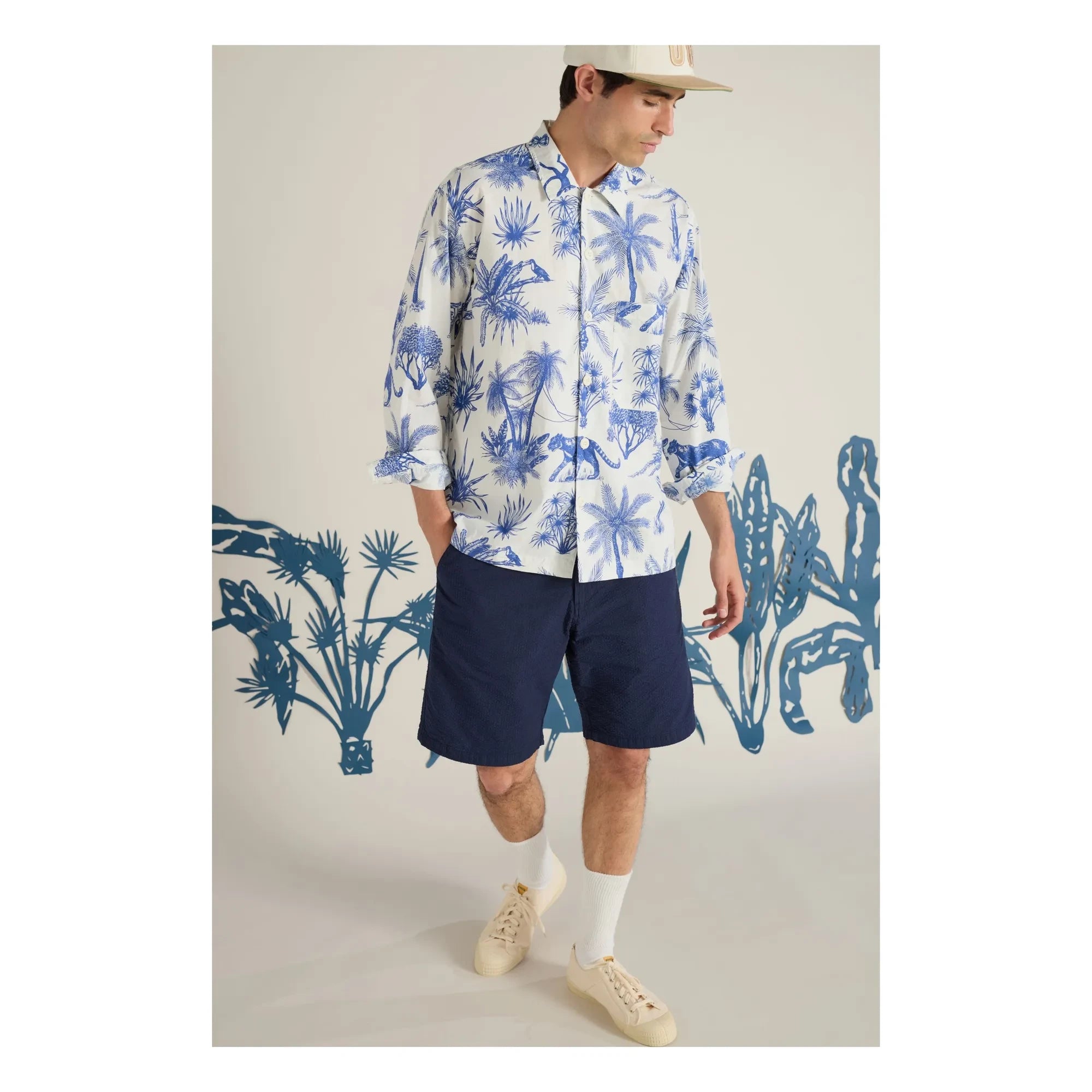 Universal Works - Chemise Camp Jungle Toile | Beyaz