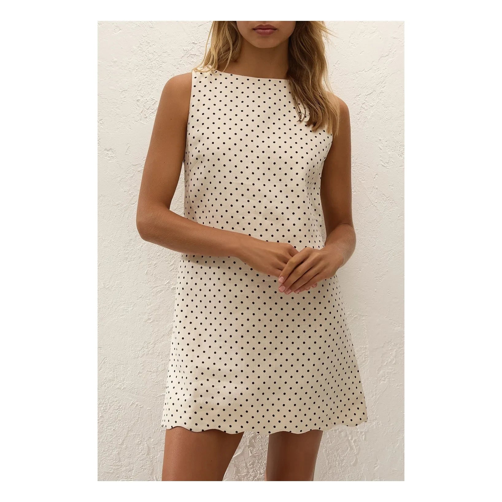 Faithfull the Brand - Iria Keten Puantiye Elbise | Krem