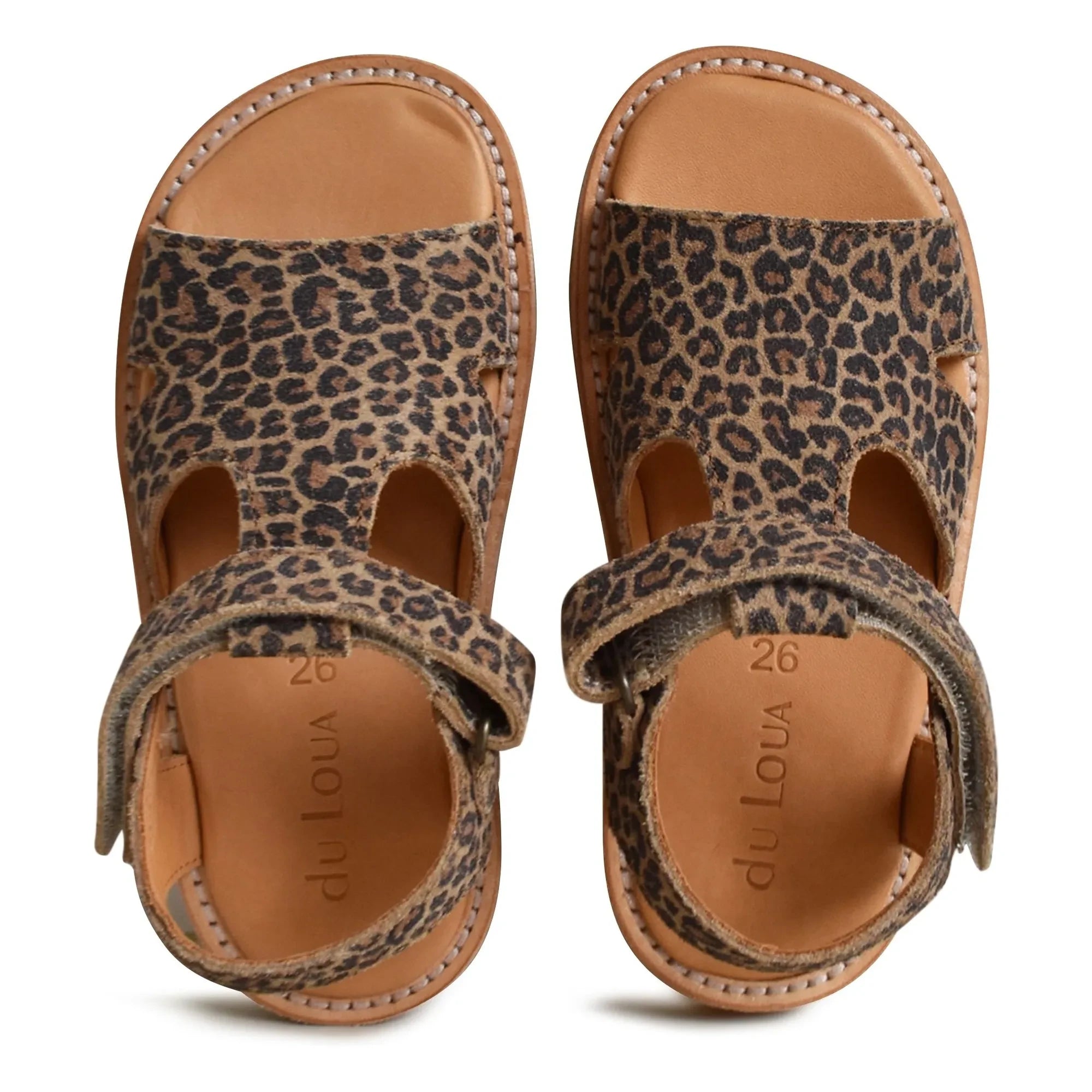 du Loua - Du Alfie Leopard Suede Sandals | Brown