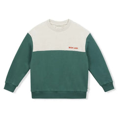 Arsène et Les Pipelettes - İki Tonlu Organik Pamuklu Sweatshirt | Yeşil