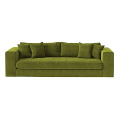 Panac Edition - Bellechasse 3-Sitzer Sofa Natur-Samt - 245 cm | Moosgrün