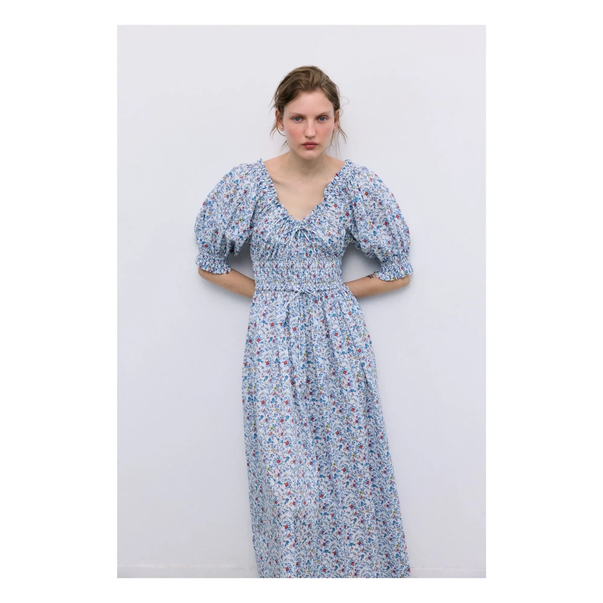 the new society - Cloe Cotton Dress | Blue