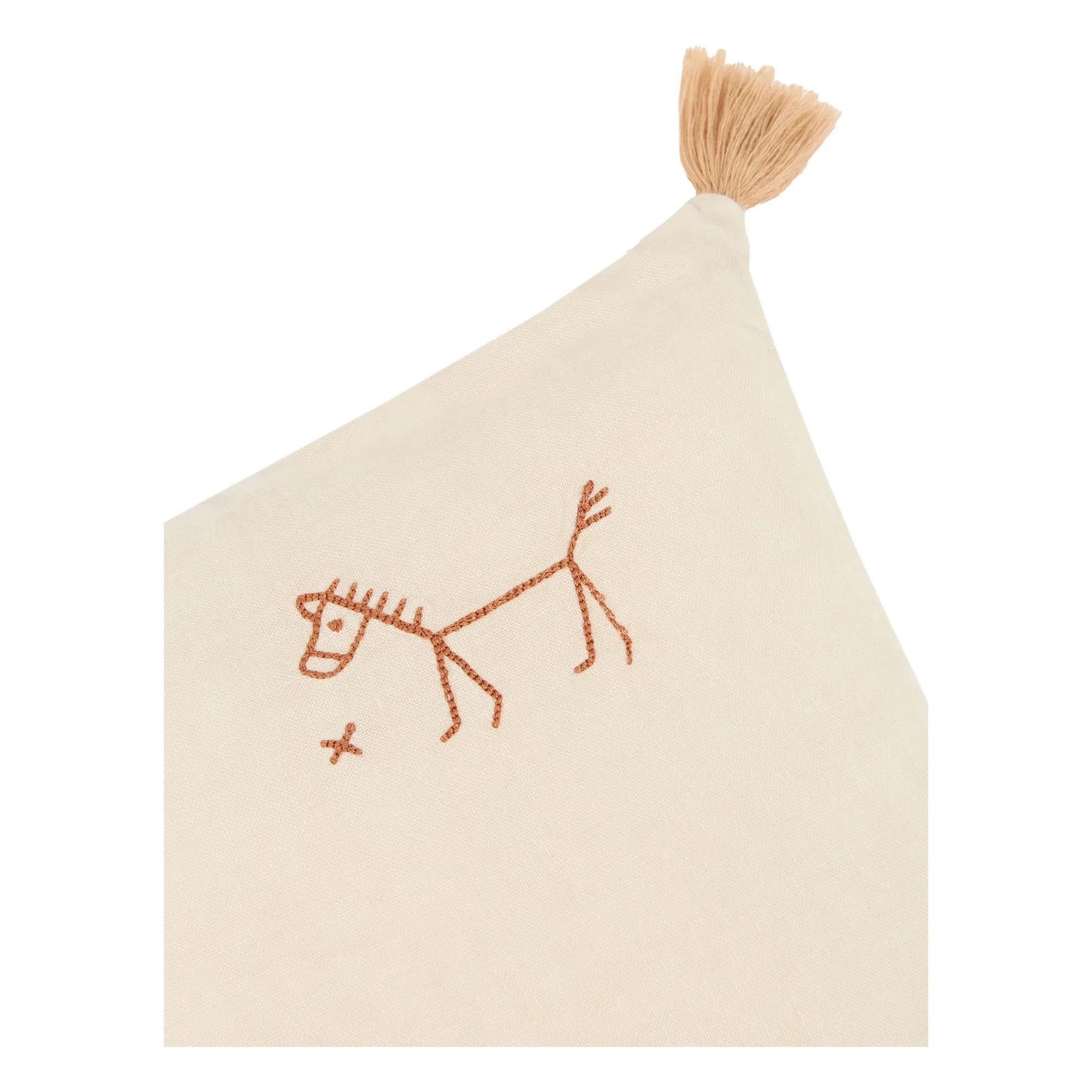Nobodinoz - Fringed Cushion - Lin Français | Cinnamon