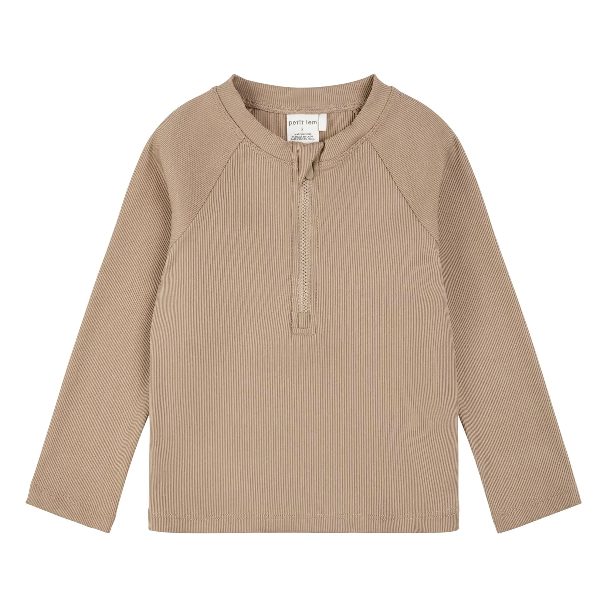 Petit Lem - Textured UV Protective T-Shirt Made from Recycled Fibers | Beige